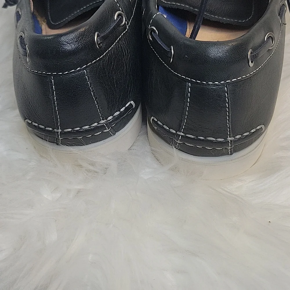 Johnston‎ & Murphy Dark Blue Leather Boat Shoes with Memory Foam Size 10.5 NWOT
